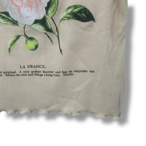 NEW Grayson Threads Crop Top Size Medium Rose Paris Floral Ruffle Scalloped NWT - Picture 4 of 6